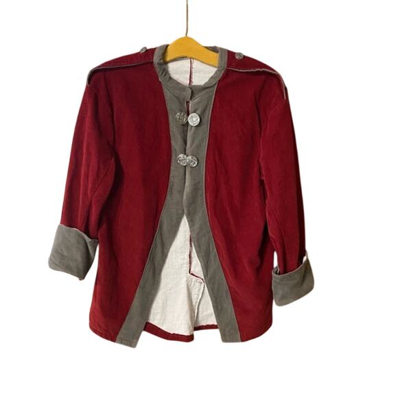 Handmade Red Gray Cape with Structured military Style cosplay costume  jacket - Picture 1 of 10